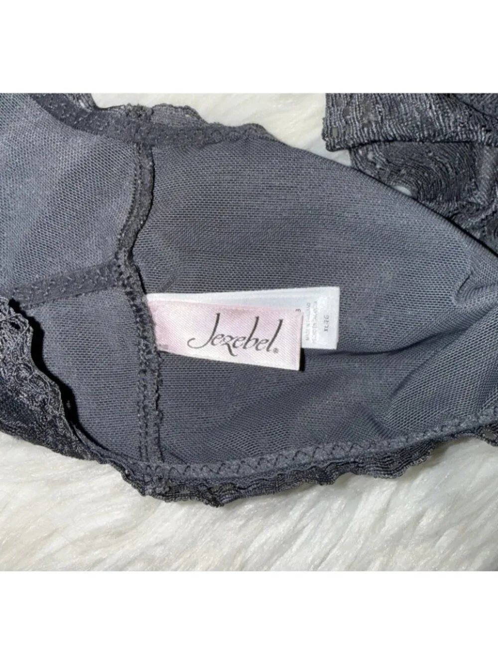 Jezebel Womens Lace Bralette Bra Wire Free Lace Grey XL XLarge New Nwt